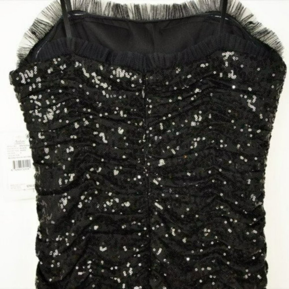 NWT Aidan Mattox Ruched Sequin Strapless Gown Party Cocktail Maxi Dress - Picture 8 of 10